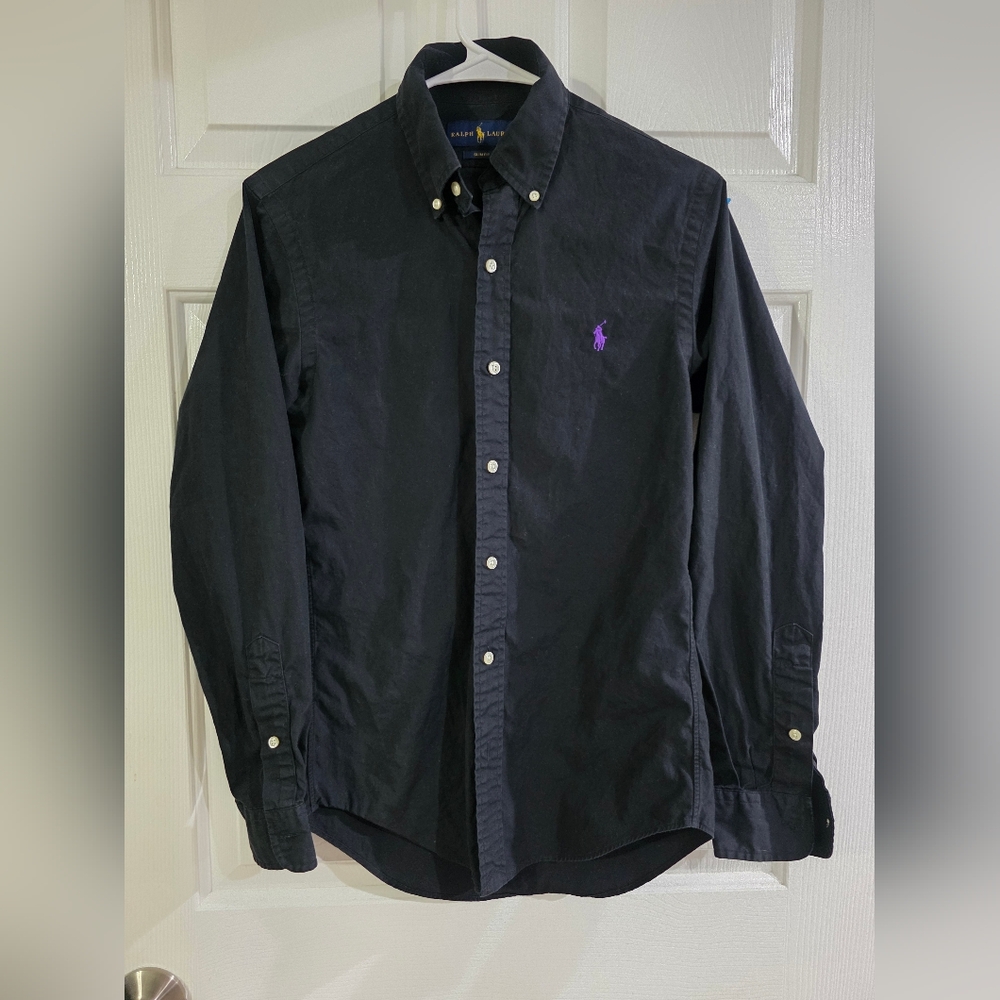 Ralph Lauren Black Casual Button Down Shirt with Logo